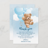 Ours en peluche avec Cartes de remerciements Ballo (Devant / Derrière)