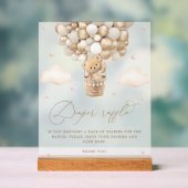 Ours en peluche avec chiche à balloon neutre (Neutre)