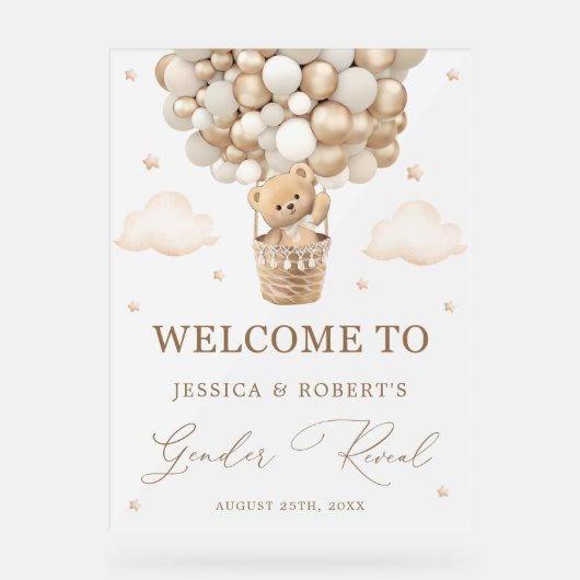 Ours en peluche avec des ballons neutres Révélatio (Recto)