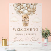 Ours en peluche avec des ballons neutres Révélatio (Mariage)