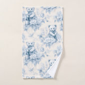 ours en peluche avec roses bleus (Serviette à main)