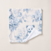 ours en peluche avec roses bleus (Gant de toilette)