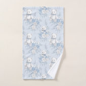 ours en peluche avec roses bleus (Serviette à main)