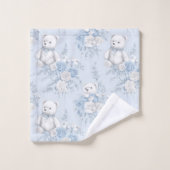 ours en peluche avec roses bleus (Gant de toilette)