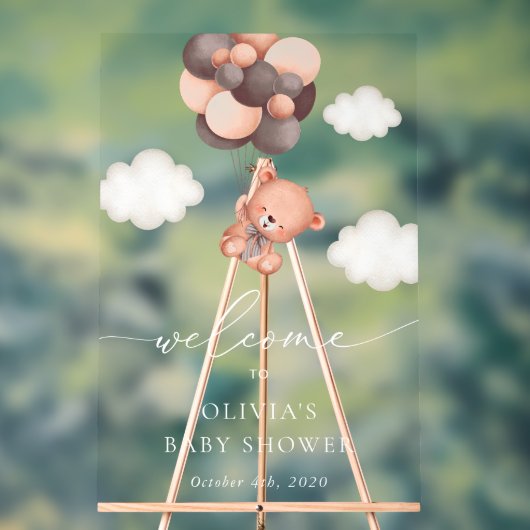 Ours en peluche, Ballons Brown, Baby shower d'accu (Neutre)