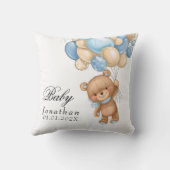 Ours en peluche bleu ballon Baby Shower Coussin j (Verso)