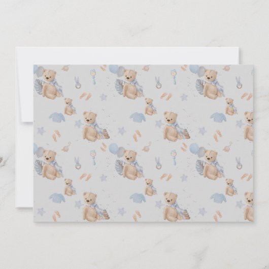 Ours en peluche Boho Invitation d'anniversaire (Dos)