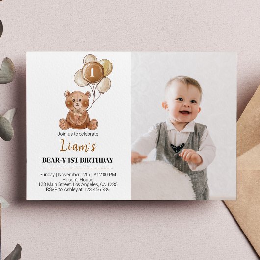 Ours en peluche Brown Anniversaire Invitation Ours