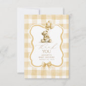 Ours en peluche Brun Gingham Cute Merci (Devant)