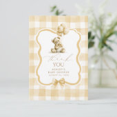 Ours en peluche Brun Gingham Cute Merci (Debout devant)