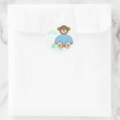 Ours en peluche habillé en Sticker Baby shower ble (Sac)