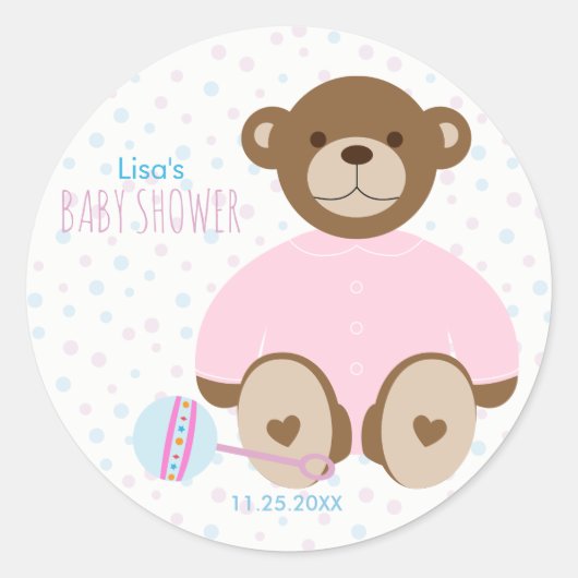 Ours en peluche habillé en Sticker en Baby shower (Devant)