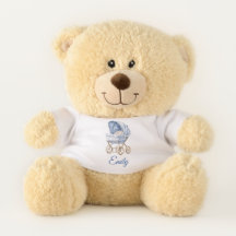 Landau pour bébé Toile Bleue Nom Personnalisé