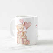 ours en peluche mignon avec ballons Mug (Devant gauche)