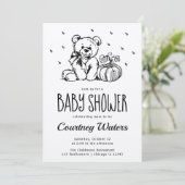 Ours en peluche mignon | Invitation Baby shower (Debout devant)