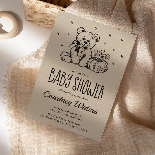 Ours en peluche mignon | Invitation Baby shower