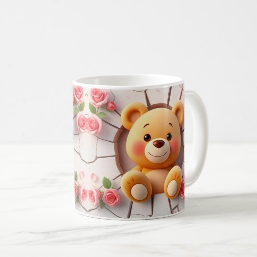 ours en peluche mignon Mug Wrap : 3D Design (Devant droit)