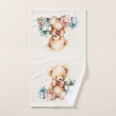 Ours en peluche mignonne avec cadeaux de Noël (Serviette à main)