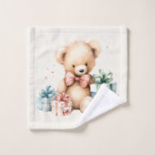 Ours en peluche mignonne avec cadeaux de Noël (Gant de toilette)