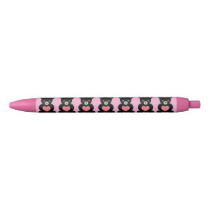 Ours en peluche noir avec stylo cardiaque