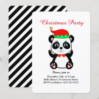 Ours en peluche Panda Noël Elfe sur invitation de