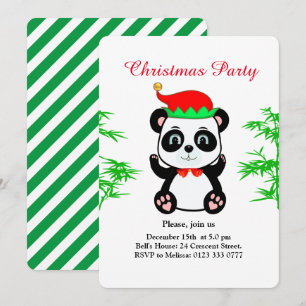 Ours en peluche Panda Noël Elfe sur invitation de 