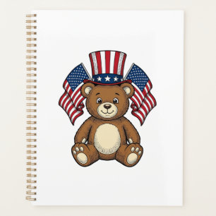 Ours en peluche patriotique vintage vector design_