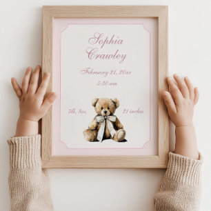 Ours en peluche personnalisé Affiche d'information