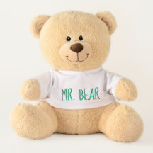 ours en peluche personnalisé nom mint noir sur mes