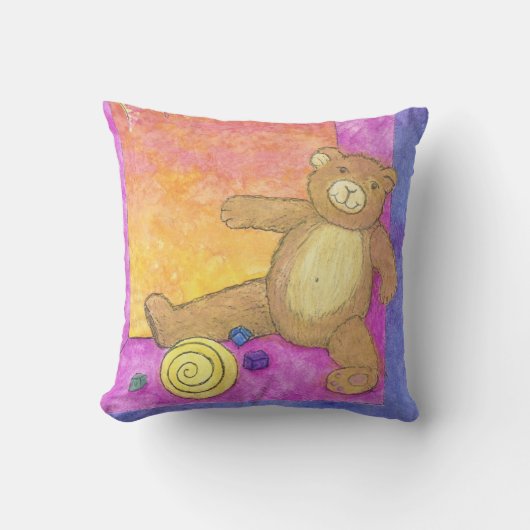 ours en peluche sur oreiller violet (Recto)