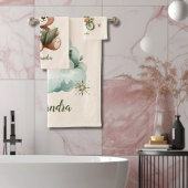 Ours en peluche vert Boho personnalisé