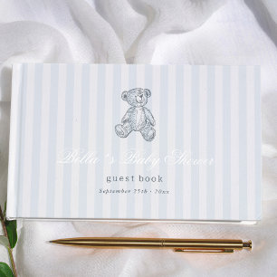 Ours en peluche vintage rayures bleues Shower pour