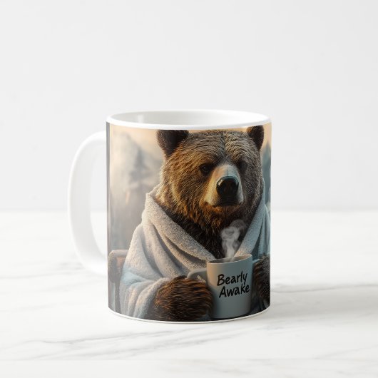 Ours en robe tenant une tasse de café (Devant gauche)