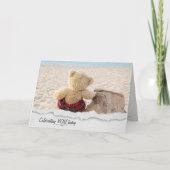 Ours En Teddy Avec Carte D'Anniversaire En Bois Ch (Devant)