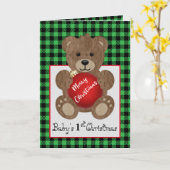 Ours En Teddy Avec Carte De Voeux Pliée Ornament (Fleur jaune)