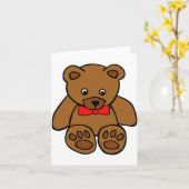 Ours En Teddy Avec Cartes De Notes En Bow Rouge (Fleur jaune)
