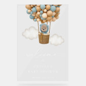 Ours En Teddy, Ballons Bleus, Baby shower D'Accuei (Recto)