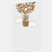Ours En Teddy, Ballons Bleus, Baby shower D'Accuei (Angle)