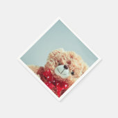 Ours en Teddy Brown avec serviette en papier Bow r (Coin)