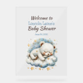 Ours En Teddy Dormir Sur Un Baby shower Nuageux (Recto)
