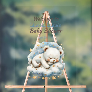 Ours En Teddy Dormir Sur Un Baby shower Nuageux