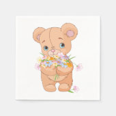 Ours En Teddy Tenant Une Serviette En Papier Bouqu (Devant)