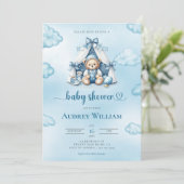 Ours En Tente Invitation Baby shower (Debout devant)
