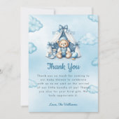 Ours En Tête Dans Carte de remerciements Baby show (Devant)