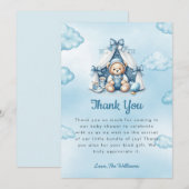 Ours En Tête Dans Carte de remerciements Baby show (Devant / Derrière)