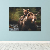 Ours en toile de mur Art-Yellowstone (Insitu (Plancher de Bois))