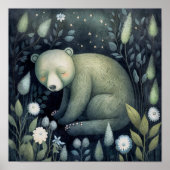 Ours endormi Mystique | Impression du mur d'ours (Devant)