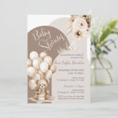 Ours Espagnol Baby shower Invitation fille (Debout devant)
