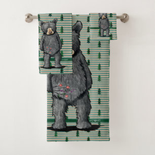 Ours et arbres noirs KiniArt