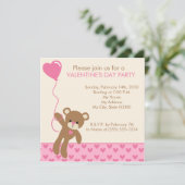 Ours et ballons Invitation de la Saint Valentin (Debout devant)